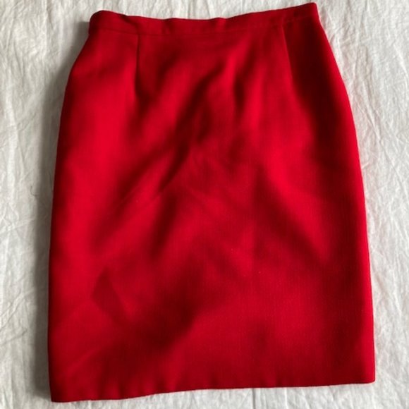 Vintage Red Escada Pencil Skirt - Size 40 - Picture 2 of 5